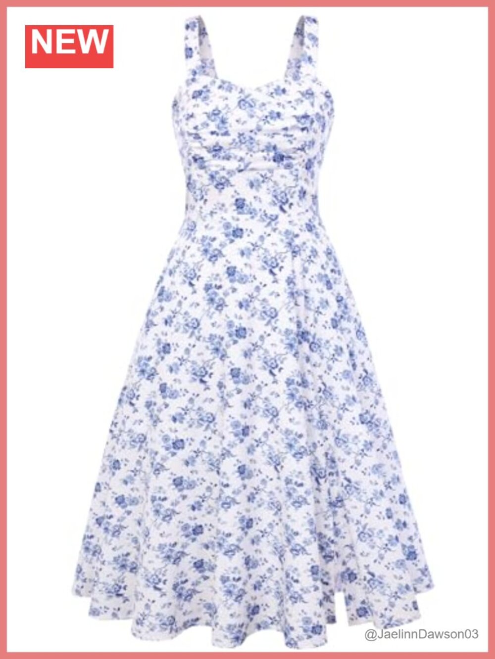 Vintage Midi Tea Party Dress Sleeveless Sweetheart Ruched A-Line Swing